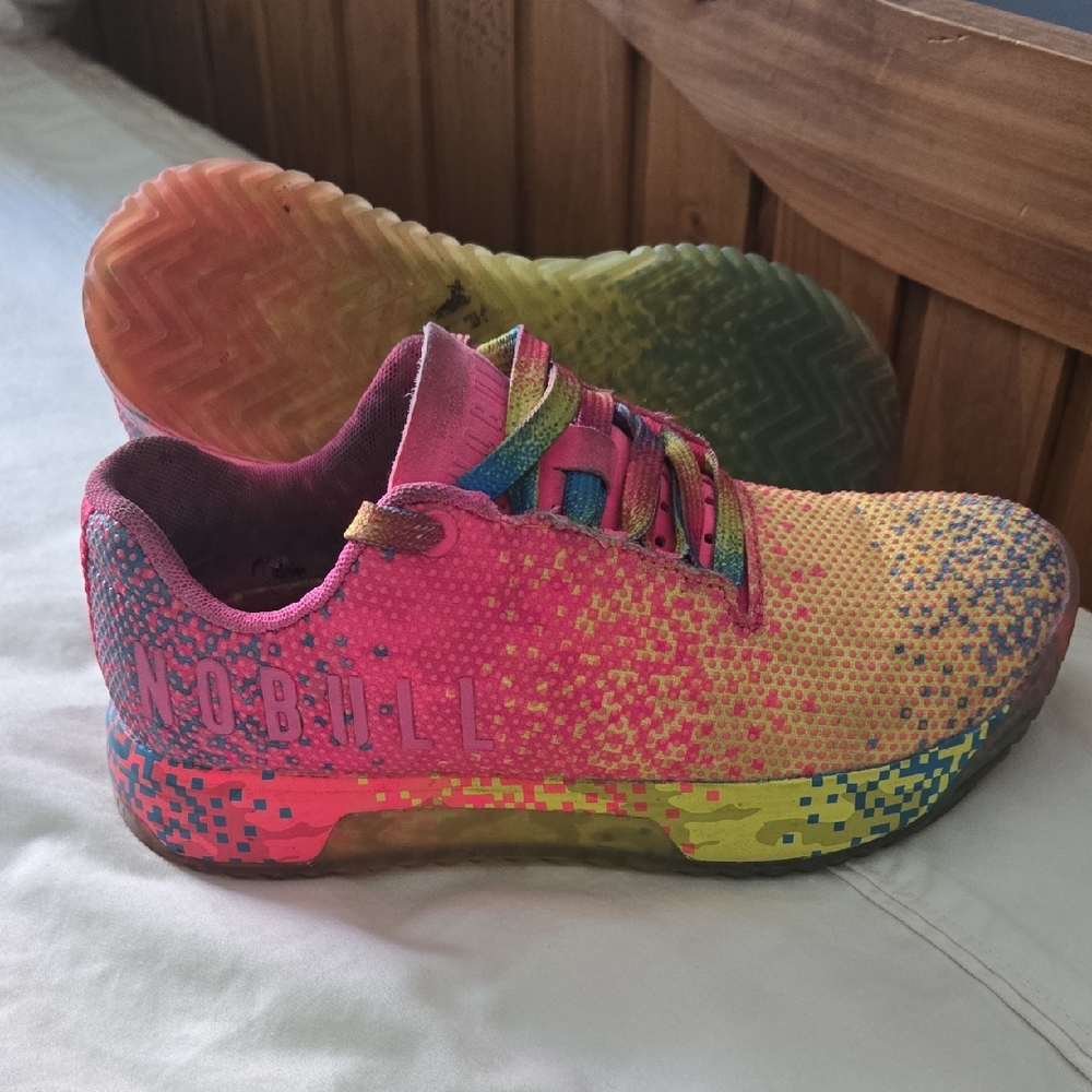 NOBULL Pink and Yellow Athletic Sneakers
